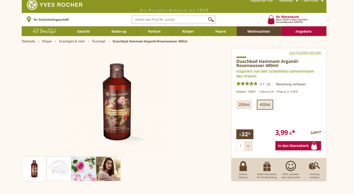 Yves Rocher Product Page